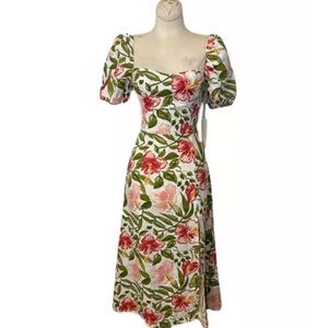 NWT Reformation Denver Floral Linen Dress